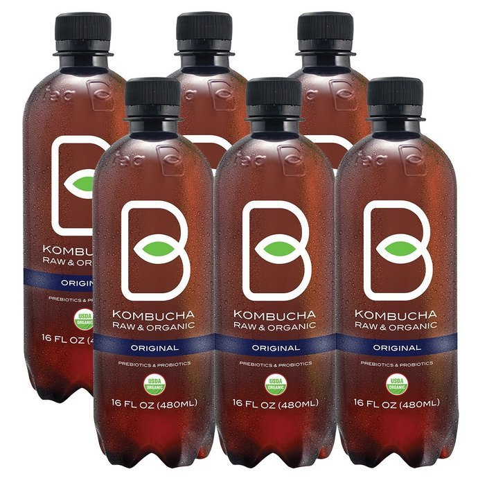 B-tea Kombucha Raw Organic Tea, Only 2g of Sugar, Probiotics & Prebiotic, Kosher, Original, Green Tea, Lemon Balm... N38
