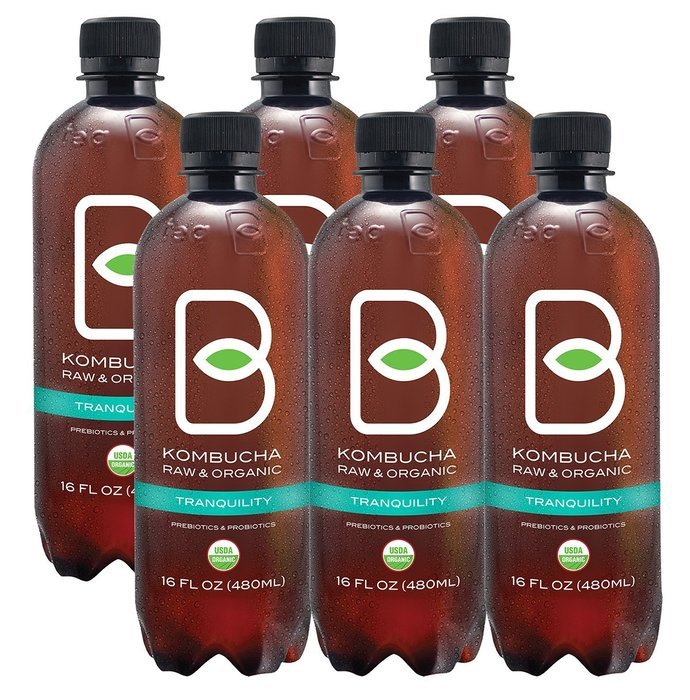 B-tea Kombucha Raw Organic Tea, Only 2g of Sugar, Probiotics & Prebiotic, Kosher, Original, Green Tea, Lemon Balm... N40