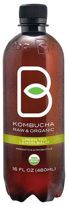 B-tea Kombucha Raw Organic Tea, Only 2g of Sugar, Probiotics & Prebiotic, Kosher, Original, Green Tea, Lemon Balm... N41