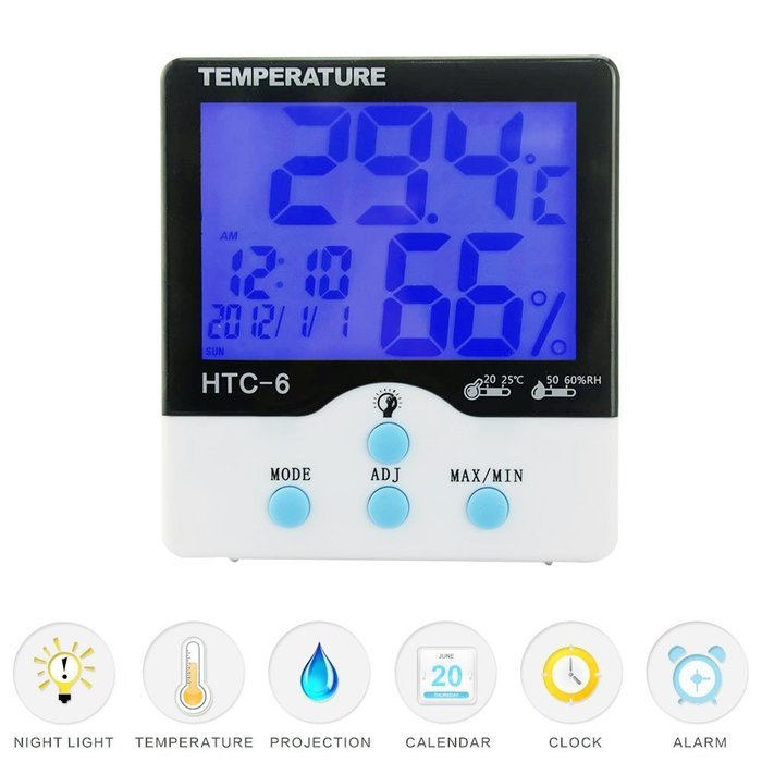 Intsun Wireless Luminous Large LCD Display Screen Indoor Thermometer Humidity Meter Hygrometer with Min/ Max Value... N2