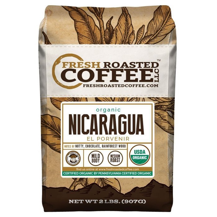 Nicaragua El Porvenir Organic Direct Trade, Whole Bean, Fresh Roasted Coffee LLC. (5 lb.) N2