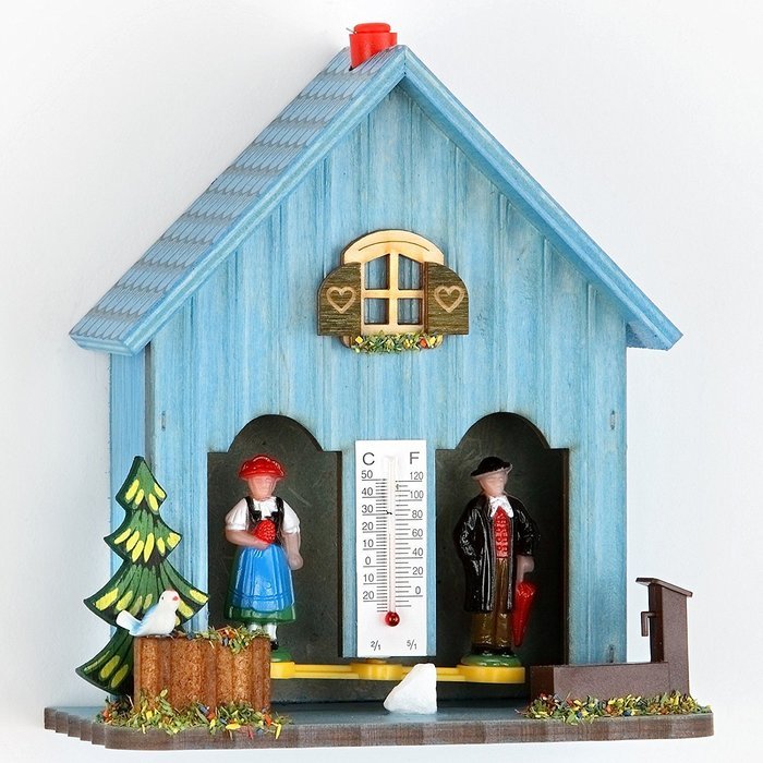 German Black Forest weather house blue TU 893 blau