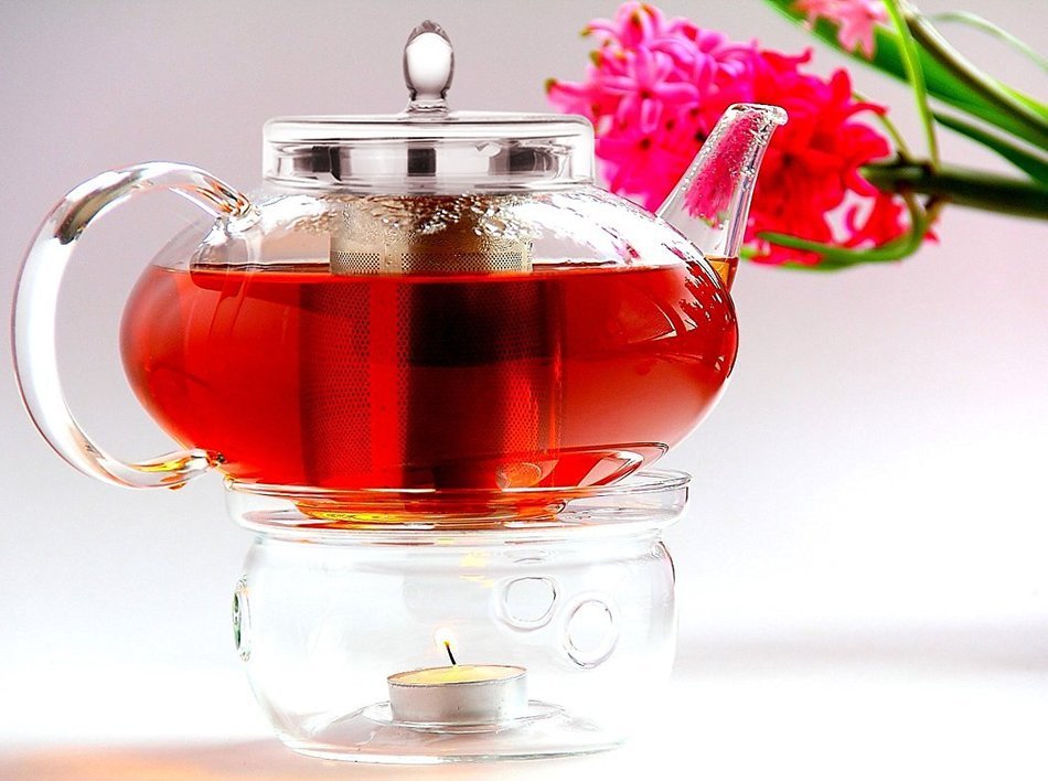 Teapot Set Flowering Tea Glass Teapot Gift Set Harmony 42 Oz / 1242 Ml with Stainless Steel Tea Warmer Alex Tea... N15