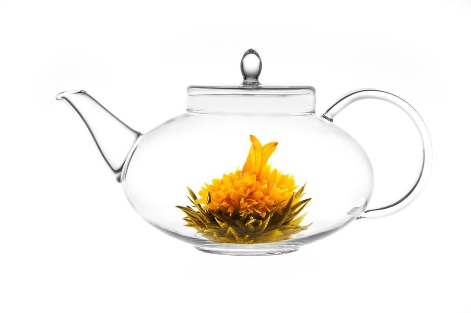 Teapot Set Flowering Tea Glass Teapot Gift Set Harmony 42 Oz / 1242 Ml with Stainless Steel Tea Warmer Alex Tea... N16