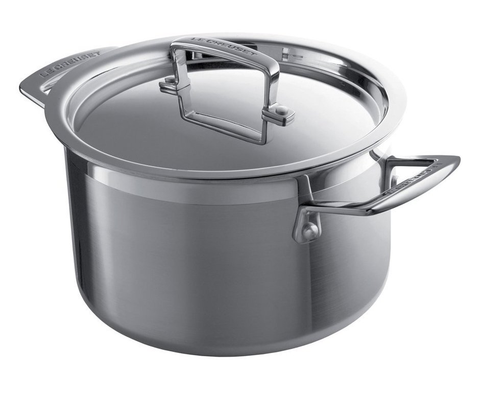 Le Creuset Tri-Ply Stainless Steel 4-1/4-Quart Covered Casserole/Stockpot N2