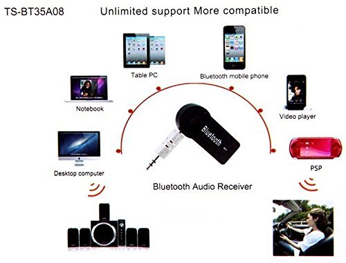TS-BT35A08 HiFi Car Wireless Bluetooth 3.0 Audio Music Converter Receiver with Hands-free Calls for iPhone 6S/... N2