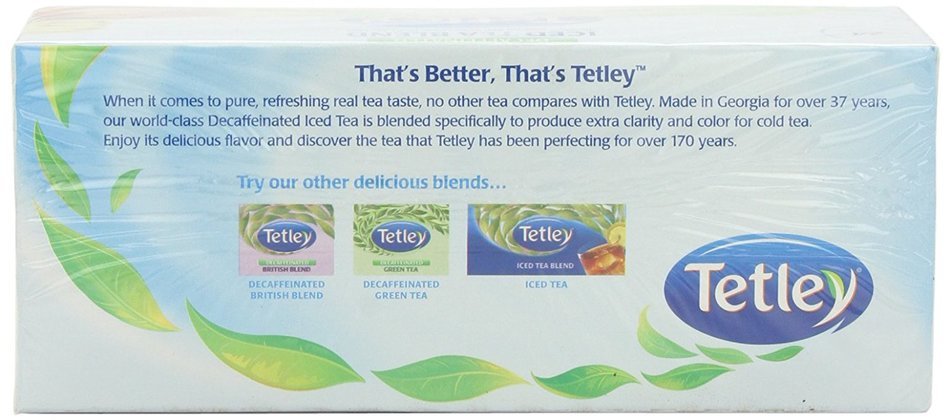 Tetley Naturally Decaffeinated Iced Tea Blend, Family Size, 24-Count Round Tea Bags (Pack of 6) N2