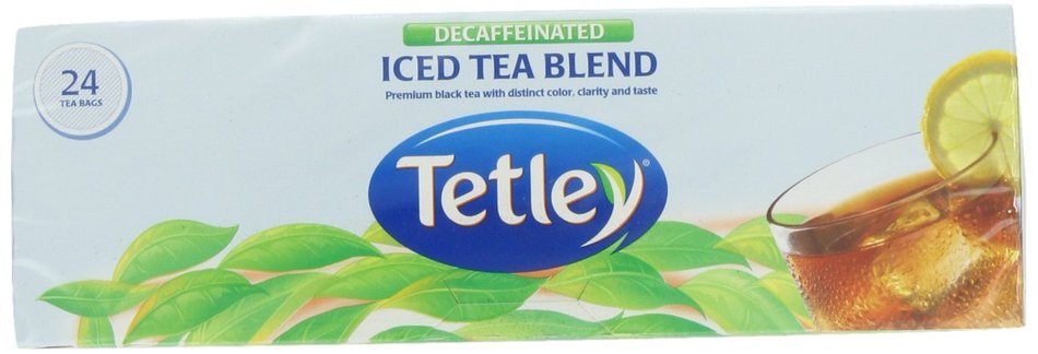 Tetley Naturally Decaffeinated Iced Tea Blend, Family Size, 24-Count Round Tea Bags (Pack of 6) N3