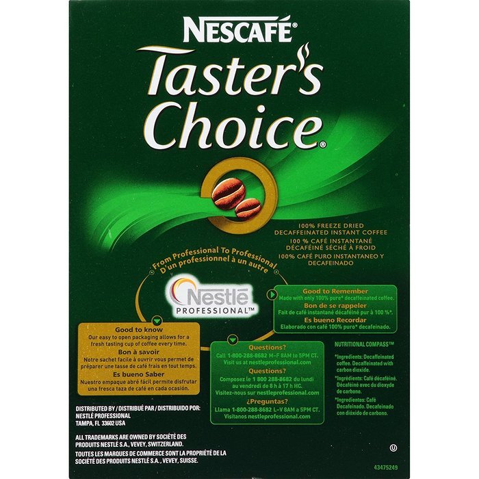 Nescafe Coffee, Taster's Choice Decaf Stick Pack, 4.79 Ounce Package, 80 Count N4