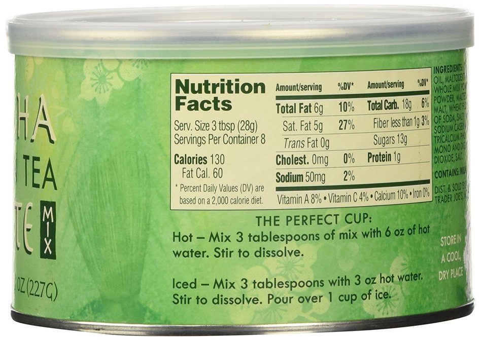 Trader Joe's Matcha Green Tea Latte Mix, 8 ounces N2
