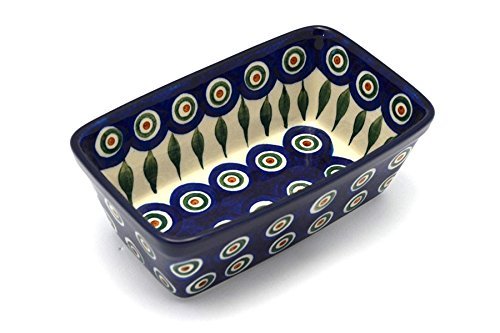 Polish Pottery Baker - Mini Loaf Pan - Peacock