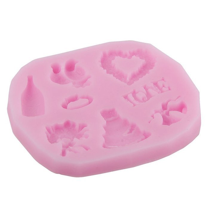 Kobwa(TM) Baby Shower Theme 3D Shoe Shape Silicone Cake Mold Candy Jelly Fondant Making Mold Tools (Pink) with... N8