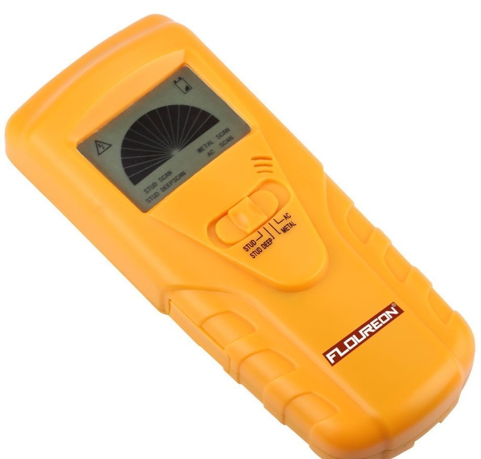 Floureon LCD Screen 3 in 1 Metal,AC Live Wire and Stud(Two Modes)Detector Yellow