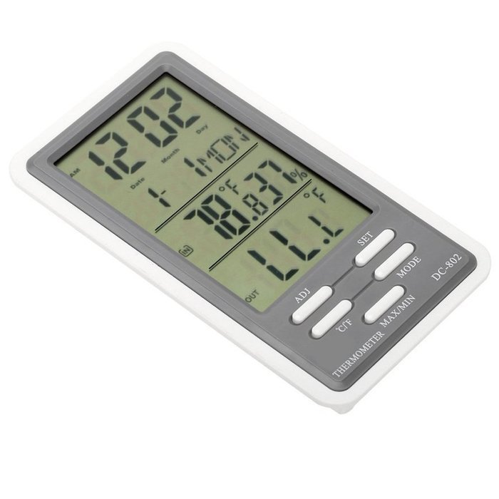 SODIAL(R) LCD Digital Thermometer Hygrometer Temperature Humidity Meter Clock Indoor and Outdoor Use with Wired... N4