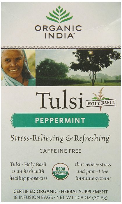 Organic India Tulsi Tea Peppermint, 1.08 Oz, 18 Count N4