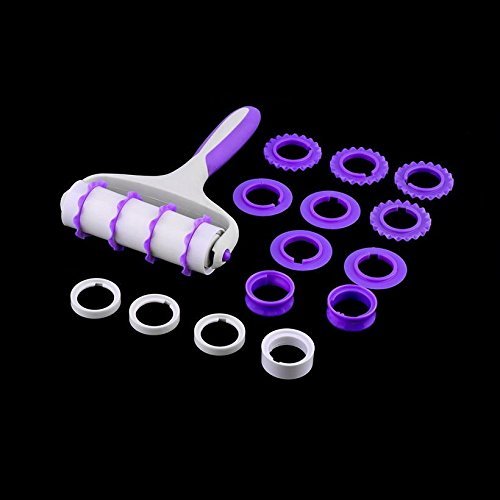 ASDOMO Fondant Cutter Strip Embosser Roller Wheel Set Sugarcraft Cake Decorating DIY Mould