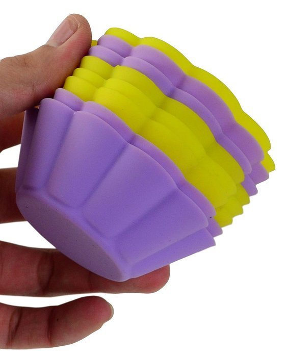 10pcs Silicone Flower Reusable Cupcake Jelly Candy Cookie Baking Mould Muffin Baking Cup N2