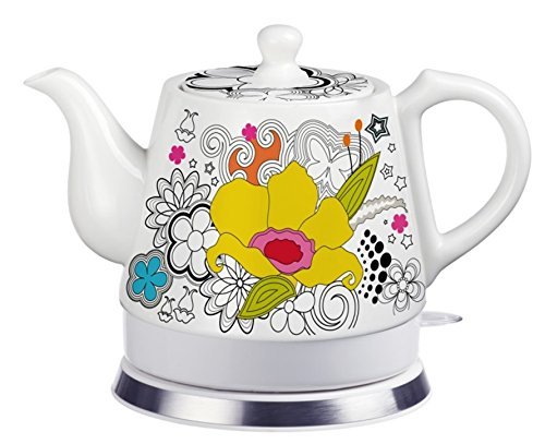 Fixture Displays Teapot, Ceramic, Teamaker, Large Yellow Flower 12039
