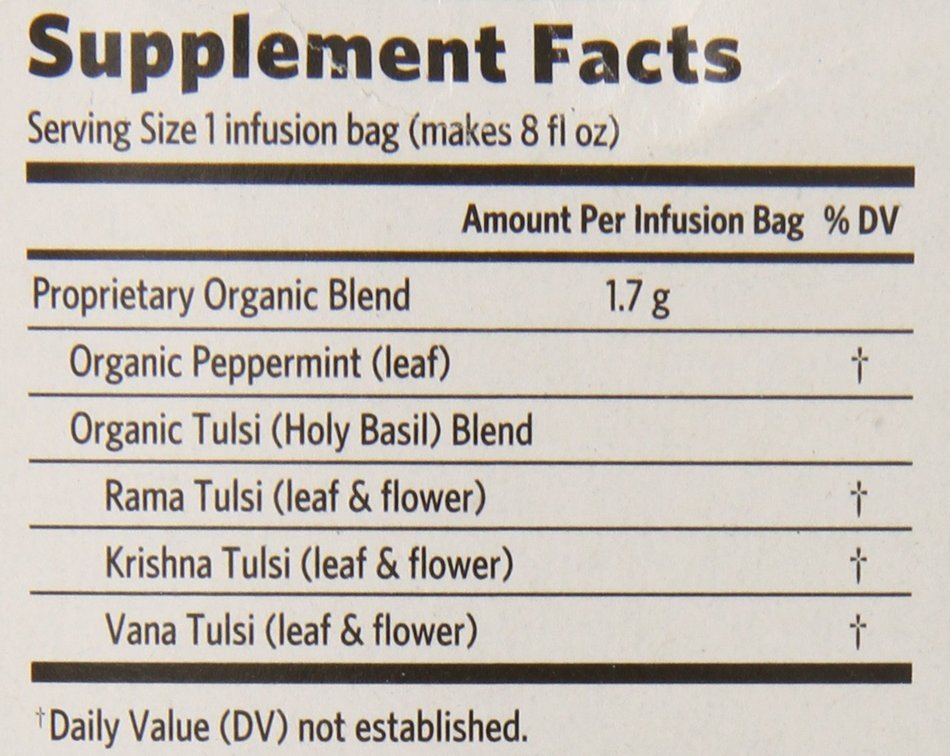 Organic India Tulsi Tea Peppermint, 1.08 Oz, 18 Count N7