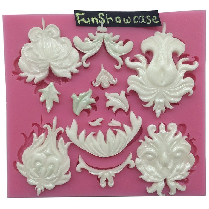 Funshowcase Baroque Style Curlicues Scroll Lace Fondant Silicone Mold for Sugarcraft, Cake Border Decoration,... N2