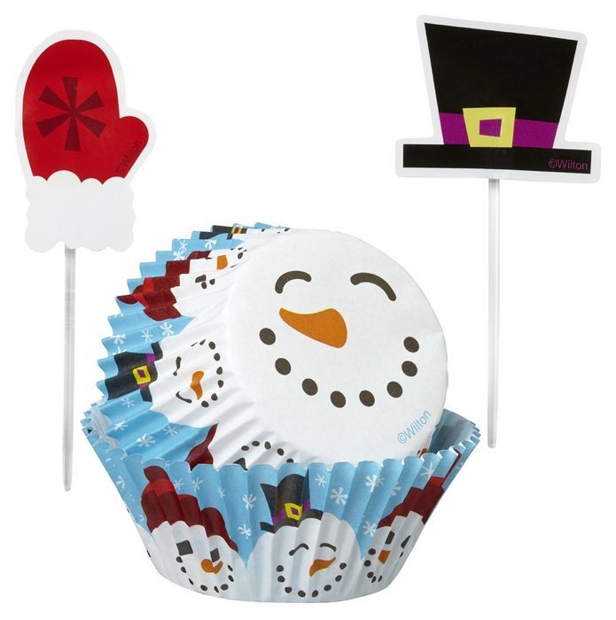 Wilton 415-2663 Christmas Merry and Sweet Cupcake Combo Baking Cups and Picks N3