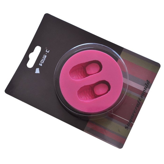 FOUR-C Silicone Cup Cake Mold Shoes Fondant Mould Color Pink N2