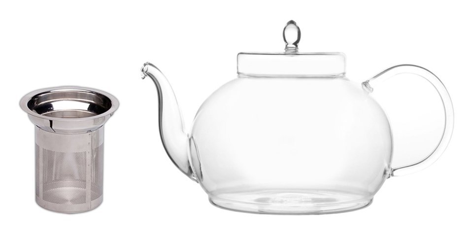 Teapot Set Flowering Tea Glass Teapot Gift Set Harmony 42 Oz / 1242 Ml with Stainless Steel Tea Warmer Alex Tea... N60
