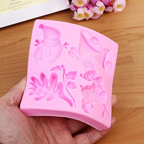 "Leaf Bell Snowman Elk Silicone Fandant Mold Chocolate Clay Mould" shopping N3