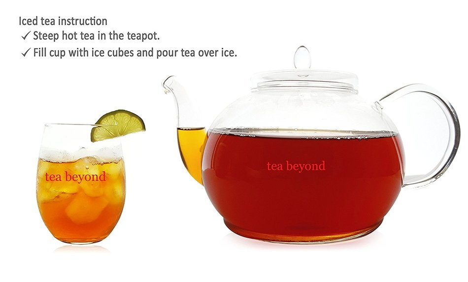 Teapot Set Flowering Tea Glass Teapot Gift Set Harmony 42 Oz / 1242 Ml with Stainless Steel Tea Warmer Alex Tea... N66