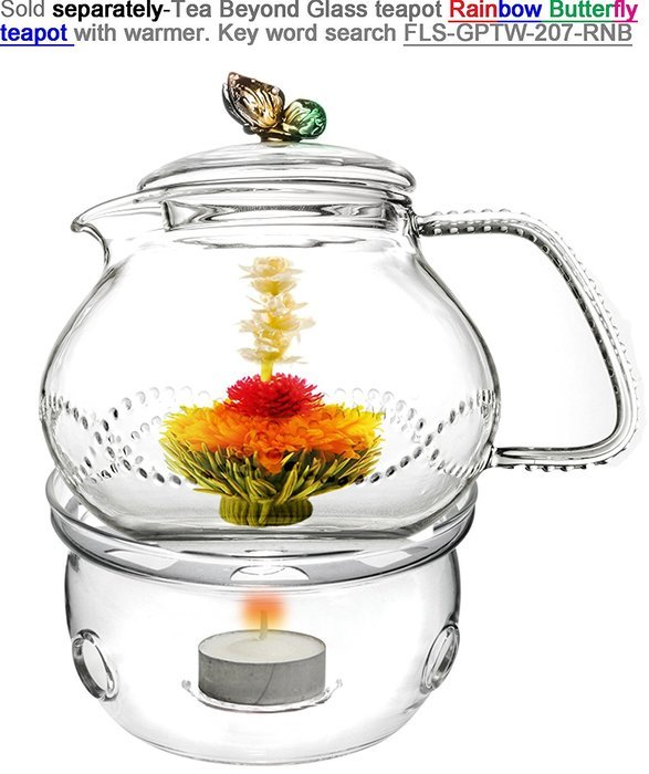 Teapot Set Flowering Tea Glass Teapot Gift Set Harmony 42 Oz / 1242 Ml with Stainless Steel Tea Warmer Alex Tea... N67