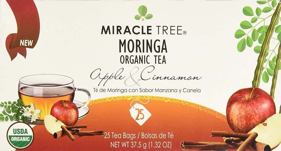 Miracle Tree - Organic Moringa Superfood Tea, 25 Individually Sealed Tea Bags, Mango N5