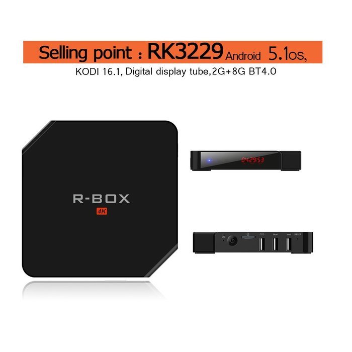 GOLDENRIVER RK3229 Quad Core&nbsp;Smart TV Box Android 5.1 OS, Digital display tube,2G+8G BT4.0 HDMI 2.0 N2