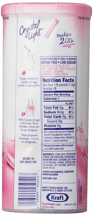 Crystal Light Green Tea Peach Mango Drink Mix (Makes 10-Quarts), 1.85 Ounce Canisters (Pack of 12) N5