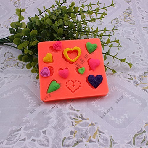 "Diverse Styles Heart Shape Silicone Fondant Mold Chocolate Mould" shopping N4