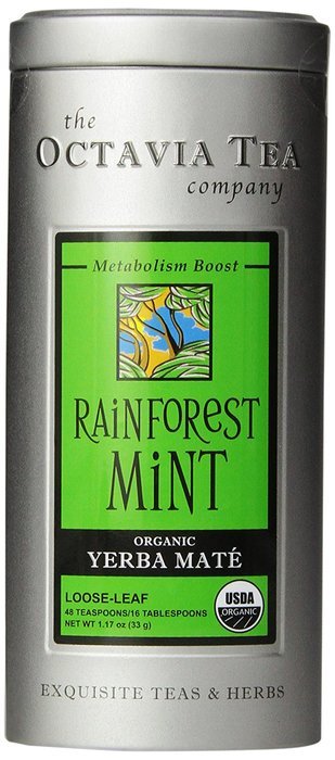 Octavia Tea Rainforest Mint (Organic Herbal Tea / Yerba Mate) Loose Tea, 1.17 Ounce Tin N3