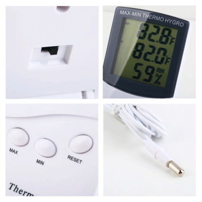 Digital LCD Indoor/outdoor Thermometer Hygrometer Meter Temperature Humidity NEW / 12.4cm Long, 7cm Wide, 1.9cm... N9