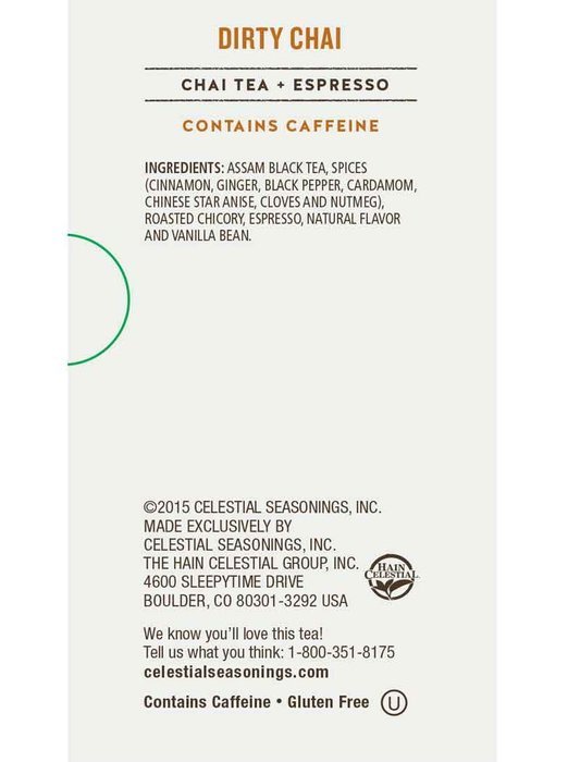 Celestial Seasonings Dirty Chai Tea, 20 Count (Pack of 6) N4