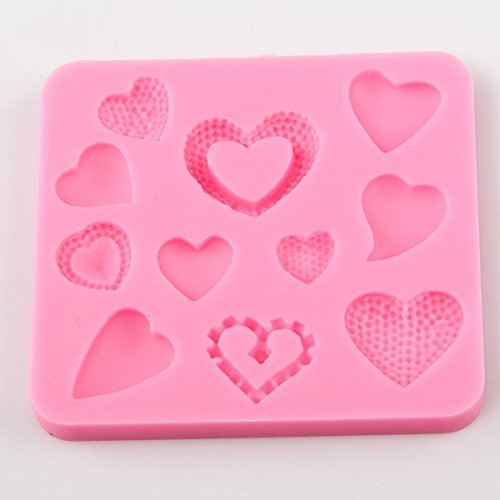 "Diverse Styles Heart Shape Silicone Fondant Mold Chocolate Mould" shopping N6