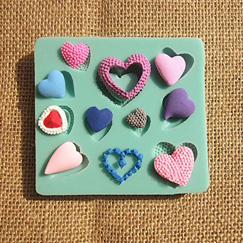 "Diverse Styles Heart Shape Silicone Fondant Mold Chocolate Mould" shopping N7