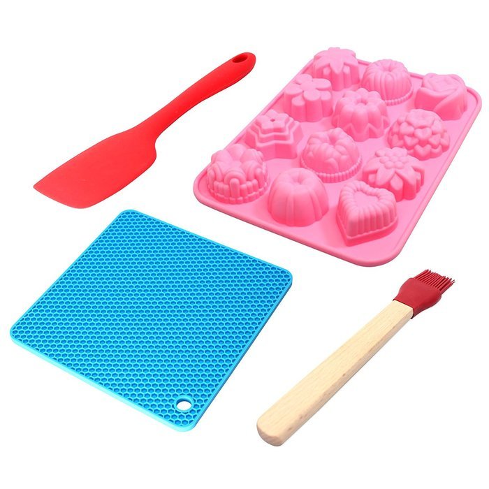 Silicone Bakeware Set - Sugarcraft Silicone Mold Silicone Kitchen Spatula Silicone Hot Pads For Cooking & Silicone...