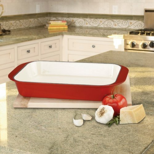 Cuisinart CI1136-24CR Chef's Classic Enameled Cast Iron 14-Inch Roasting/Lasagna Pan, Cardinal Red N2