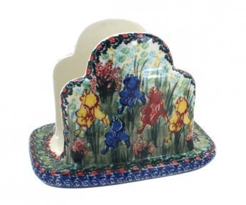 Polish Pottery Gladiolus Napkin Holder