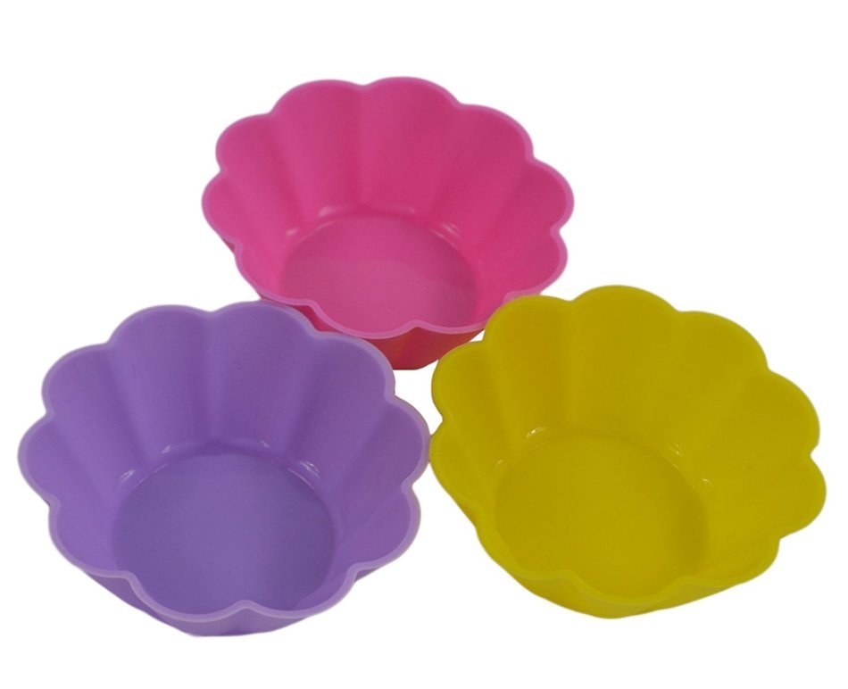 10pcs Silicone Flower Reusable Cupcake Jelly Candy Cookie Baking Mould Muffin Baking Cup N5