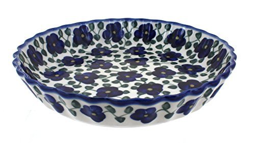 Polish Pottery Violets Pie Plate