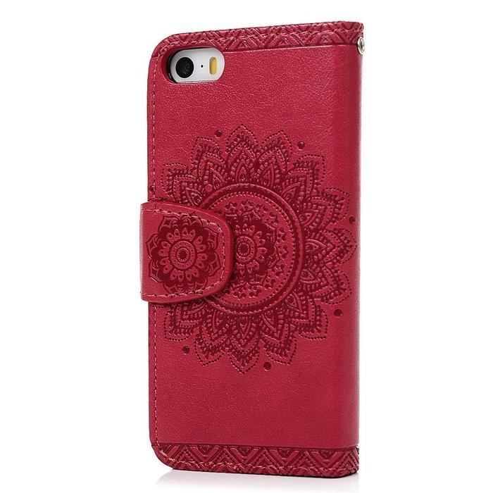 iPhone SE Case,iPhone 5S Case,iPhone 5 Case - Slim Fit Wallet Flip Embossed Totem PU Leather Case with Shock-Absorption... N30