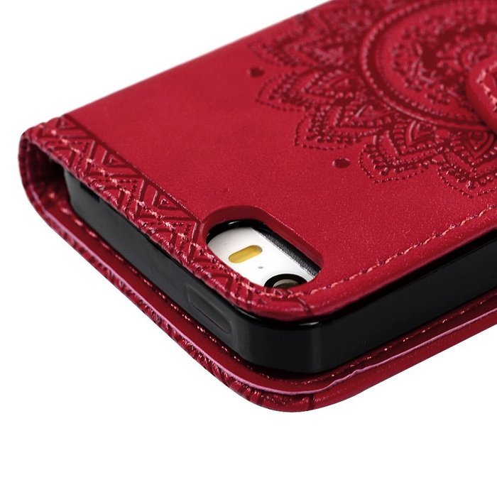 For IPhone 16 Plus Case Shockproof Flip Folio Premium Wallet Phone Case Magnetic Closure PU Leather Totem Mandala Embossed Magnet Cover For IPhone 16 - View #11