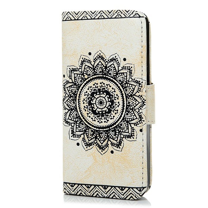 For IPhone 16 Plus Case Shockproof Flip Folio Premium Wallet Phone Case Magnetic Closure PU Leather Totem Mandala Embossed Magnet Cover For IPhone 16 - View #7
