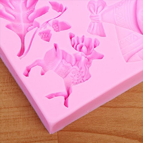 "Leaf Bell Snowman Elk Silicone Fandant Mold Chocolate Clay Mould" shopping N4