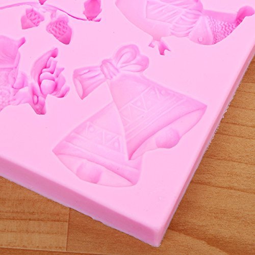 "Leaf Bell Snowman Elk Silicone Fandant Mold Chocolate Clay Mould" shopping N5