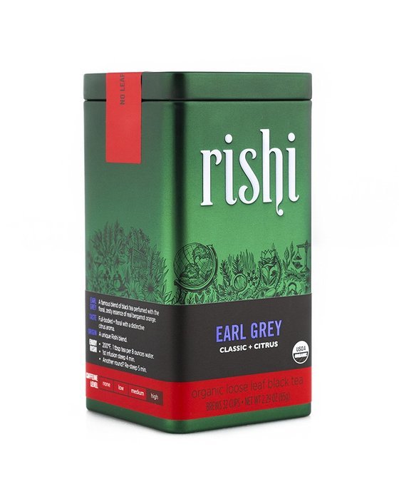 Rishi Tea Organic Earl Grey Loose Leaf Tea, 2.29 Ounces Tin